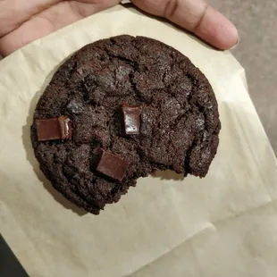 Double Chocolate chip cookie $1.98  It was Soo good that I took a bite even before I can take a picture lol