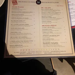 menu