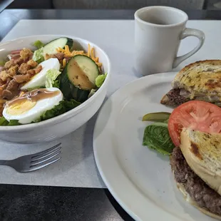 Patty melt, side salad