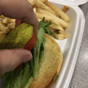 Cheeseburger with condiments