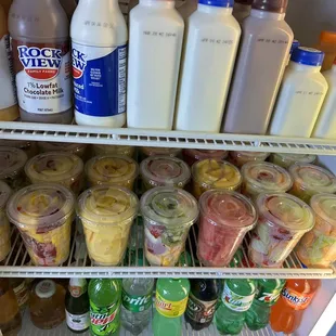 a refrigerator full of condiments