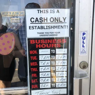 CASH ONLY