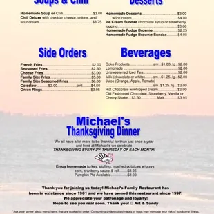 menu