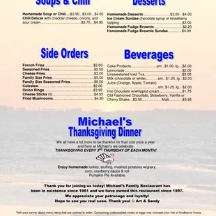 menu