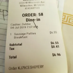 Cheap average breakfast.