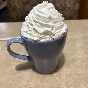 Hot chocolate with whipped cream