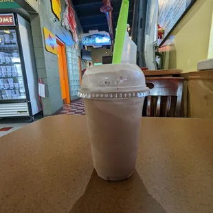 Flying monkey twister (milk chocolate custard with bananas and peanut butter sauce)