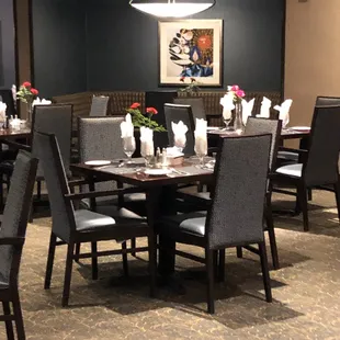 a dining room set for two