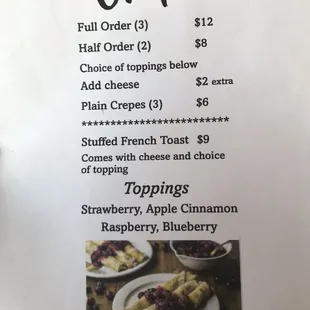 Crepes specials