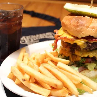 The Belly Buster Burger is not to be missed at Michael&apos;s Kitchen... An iconic burger!