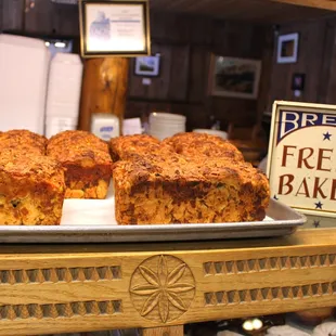 Fresh Bread available everyday at Michael&apos;s Kitchen. Green Chile Cheese Bread... Soo good!