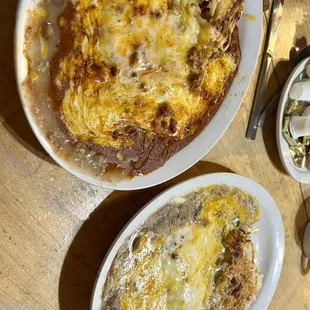 two plates of food