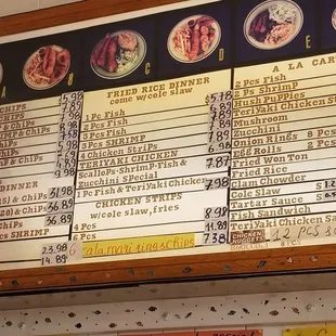 Gotta look closely for the 6, 10, &amp; 12 piece fish and chips combos.