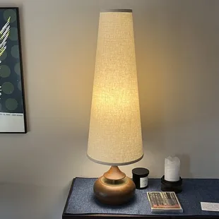 Lamp with custom shade.