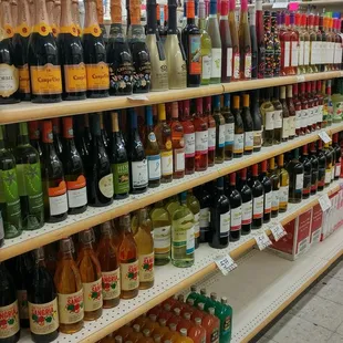 shelves of various types of liquor