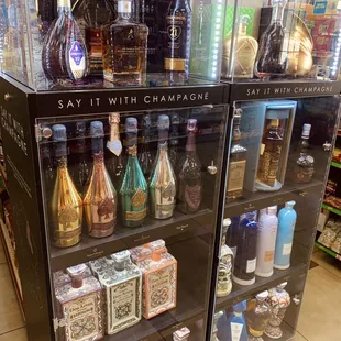 a display of alcohol