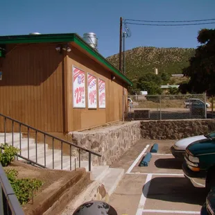 the entrance to the restaurant