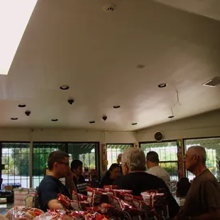 a group of people in a store