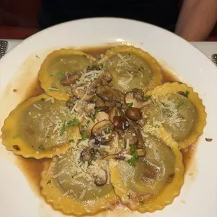 Mushroom ricotta ravioli.