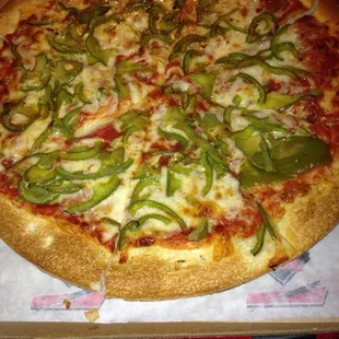 Cheese and green pepper