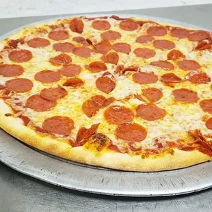 a pepperoni pizza