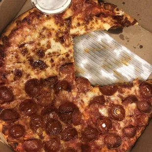 Half pep half cheese