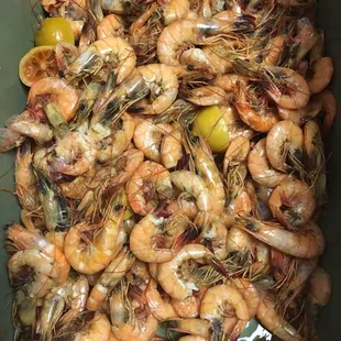 Just a few shrimp to hold me over.....like 18lbs! Fresh Louisiana shrimp