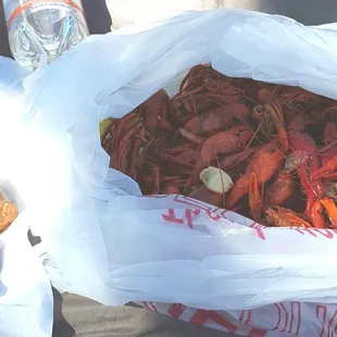 Crawfish,corn and sausage