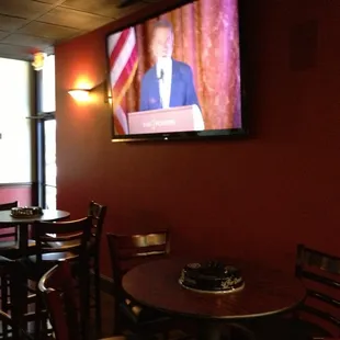 a television on the wall