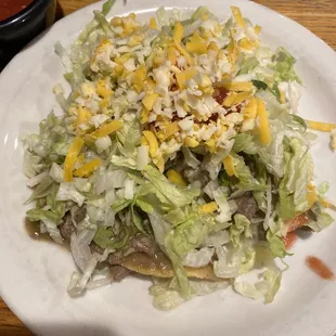 Green chili tostada