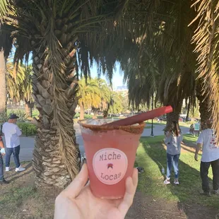 White claw with vegan friendly chamoy