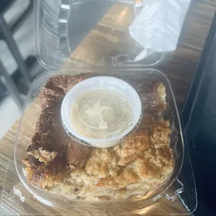 Bread pudding to-go. Terrific!