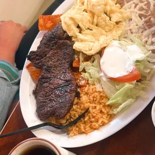 Chilaquiles and steak