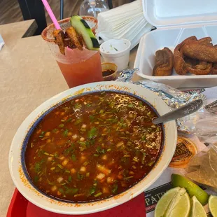 Menudo and micheladas off the hook! Best place to come for fast friendly service!