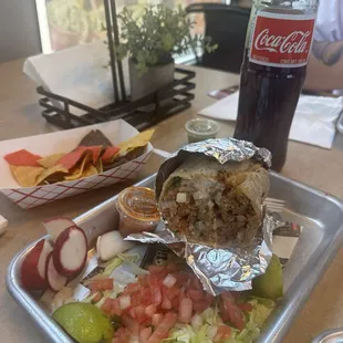 1/2 burrito supreme de carne asada