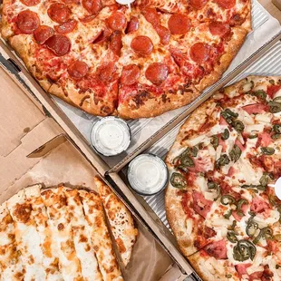 three pizzas