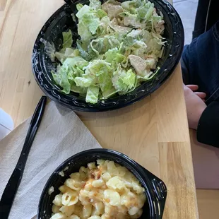 Ceasar salad and Mac n cheese