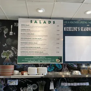 Salads menu