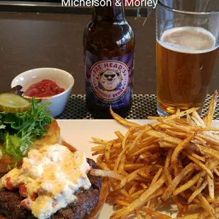 $10 burger and beer at Michelson and Morley every Wednesday from 3pm to 7pm since March 22, 2017.