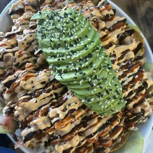 Aerial Shot of Ceviche Nachos