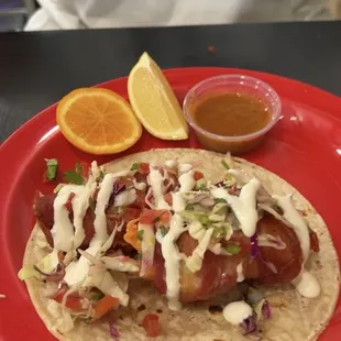 Taco Momia- Bacon wrapped deep fried shrimp