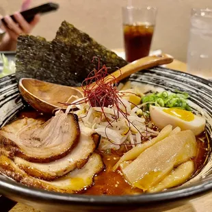 Tonkotsu Ramen with black garlic added spicy