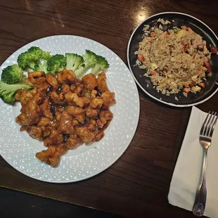 a plate of chicken and broccoli