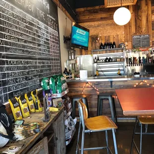 Half of the beer menu board.