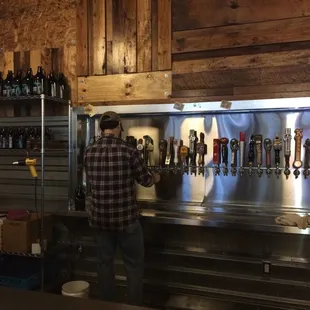 Beer, cider and homemade sodas on tap.