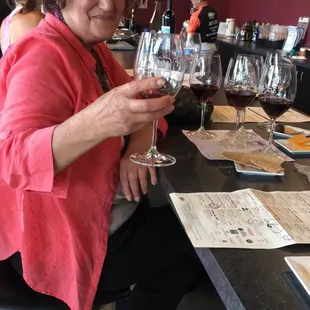 Grandma had a little too much fun trying all the wine.