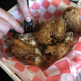 a plate of fried chicken