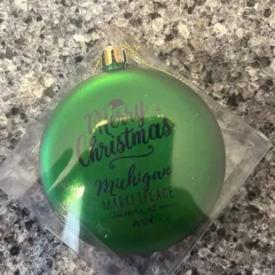 Christmas ornament they gave us for shopping