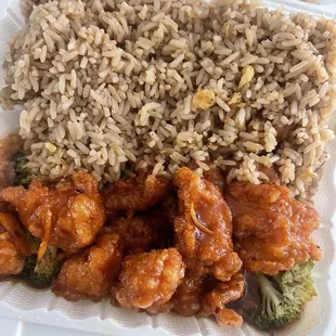 Lunch special - orange chicken