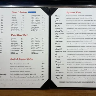 Full Entree Menu